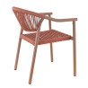 Chaise de terrasse d'extérieur empilable en tressage cordé Davida