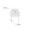 Fauteuil de brasserie empilable d'extérieur en polypropylène Doria
