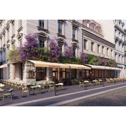 Fauteuil de terrasse d'extérieur empilable en textilène Cherbourg