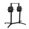 Pied de table double pliable d'extérieur en aluminium noir mat Mart...