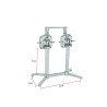 Pied de table double pliable d'extérieur en aluminium noir mat Mart...