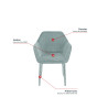 Fauteuil de restaurant en tissu Enzo (lot de 2)