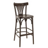 Tabouret de bistrot en hêtre teinté marron foncé Pampa