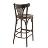 Tabouret de bistrot en hêtre teinté marron foncé Pampa