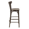 Tabouret de bistrot en hêtre teinté marron foncé Pampa