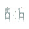 Tabouret de bistrot en hêtre teinté marron foncé Pampa