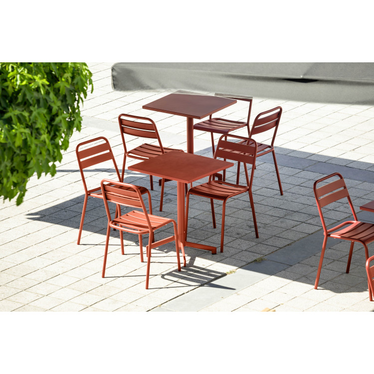 Table de brasserie pliable pour terrasse en métal Bastien