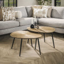 Tables basses style industriel en m&eacute;tal bronze/dor&eacute; Rayna (lot de 2)
