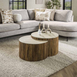 Tables basses en bois de manguier massif Novo (lot de 2)