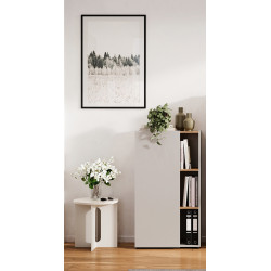 Armoire de bureau moderne H 110 cm cachemire/chêne Azaro