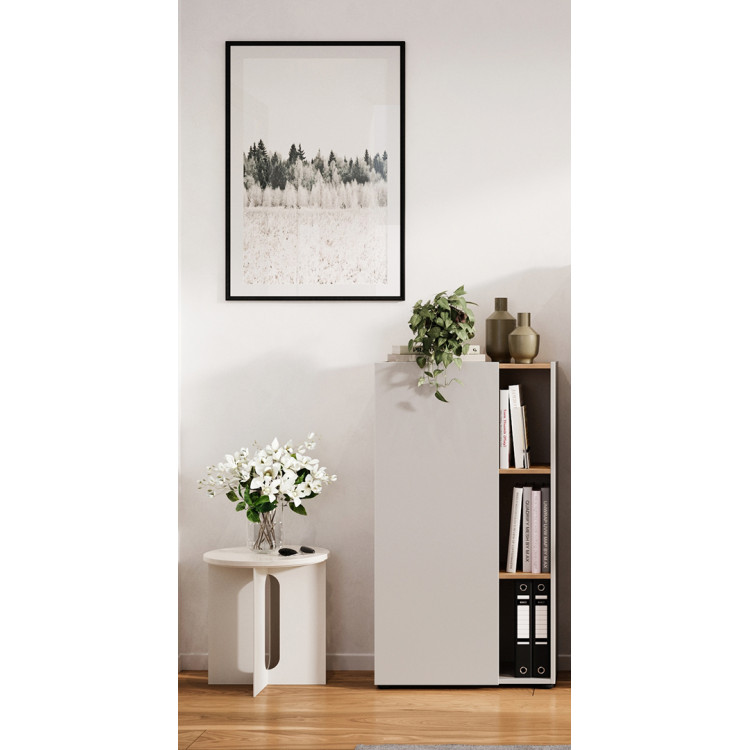 Armoire de bureau moderne H 110 cm cachemire/chêne Azaro