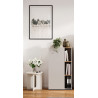 Armoire de bureau moderne H 110 cm cachemire/chêne Azaro