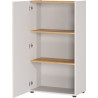Armoire de bureau moderne H 110 cm cachemire/chêne Azaro