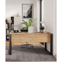 Bureau droit moderne 150 cm ch&ecirc;ne/noir Azaro
