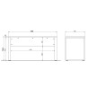 Bureau droit moderne 150 cm cachemire/noir Azaro