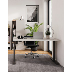 Bureau droit assis-debout électrique cachemire/noir Azaro