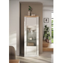 Vitrine contemporaine 71 cm blanc laqu&eacute; brillant Isia