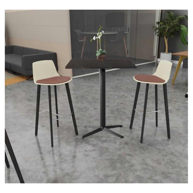 Pied de table d'int&eacute;rieur &Oslash; 60 cm en acier noir Sybella