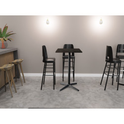 Pied de table de bar d'intérieur en acier noir Sybella