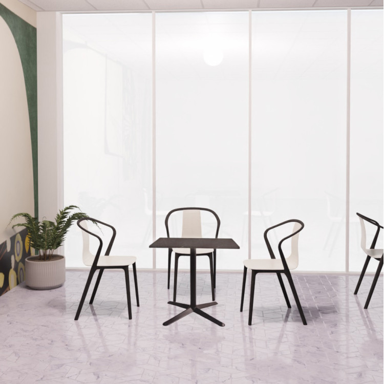 Pied de table d'intérieur Ø 76 cm en acier noir Sybella