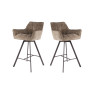 Tabouret de bar moderne en tissu Marcus (lot de 2)