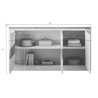 Buffet/bahut contemporain 156 cm blanc laqué brillant Isia