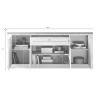 Buffet/bahut contemporain 207 cm blanc laqué brillant Isia