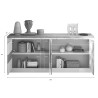 Buffet/bahut contemporain 210 cm blanc laqué brillant Isia