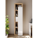 Etag&egrave;re de bureau moderne blanc laqu&eacute; brillant/ch&ecirc;ne Dortmund