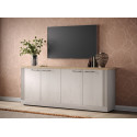 Buffet/bahut contemporain 4 portes ch&ecirc;ne blanc Elbeth