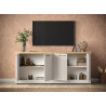 Buffet/bahut contemporain 4 portes chêne blanc Elbeth