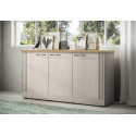 Buffet/bahut contemporain 164 cm ch&ecirc;ne blanc Elbeth