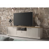 Meuble TV contemporain 211 cm chêne blanc Elbeth