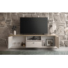 Meuble TV contemporain 211 cm chêne blanc Elbeth