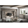 Meuble TV contemporain 211 cm chêne blanc Elbeth