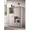 Vitrine contemporaine 118 cm chêne blanc Elbeth