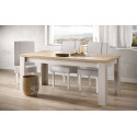 Table de salle &agrave; manger contemporaine ch&ecirc;ne blanc Elbeth