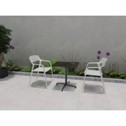 Pied de table pliable d'extérieur en aluminium noir mat Osaka