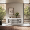 Buffet/bahut moderne 180 cm blanc laqué mat/ciment Rosine
