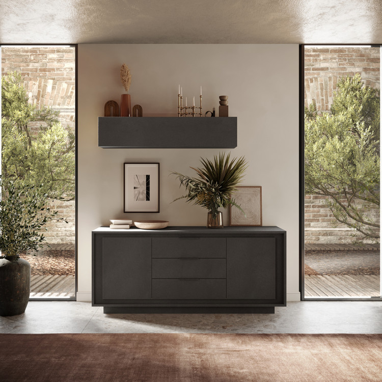 Buffet/bahut moderne 180 cm coloris lave Rosine