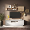 Meuble TV moderne 180 cm laqué blanc mat Rosine
