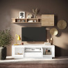 Meuble TV moderne 180 cm laqué blanc mat Rosine