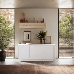 Buffet/bahut moderne 180 cm laqué blanc mat Rosine