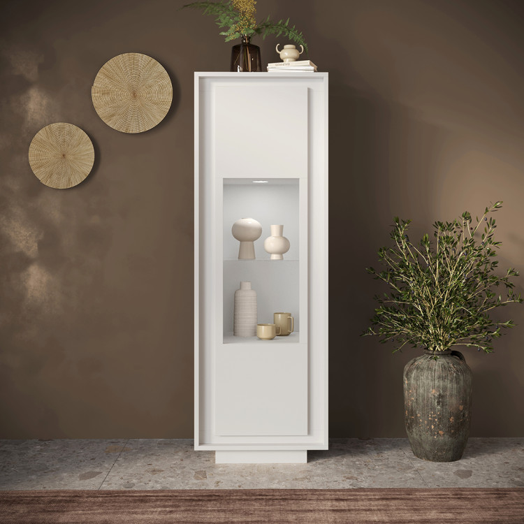 Vitrine moderne laqué blanc mat Rosine