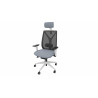 Fauteuil de bureau en tissu coque blanche avec translation Leader