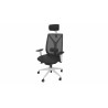 Fauteuil de bureau en tissu coque blanche avec translation Leader