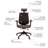 Fauteuil de bureau en tissu coque blanche avec translation Leader