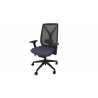 Fauteuil de bureau en tissu coque noire avec translation Leader