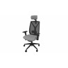 Fauteuil de bureau en tissu coque noire avec translation Leader