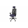 Fauteuil de bureau en tissu coque noire avec translation Leader